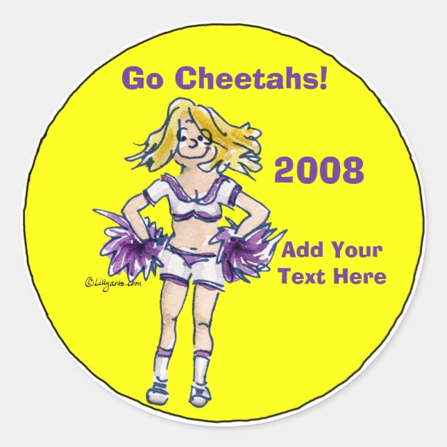 Personalized Cheerleading Sticker 4 (Front)
