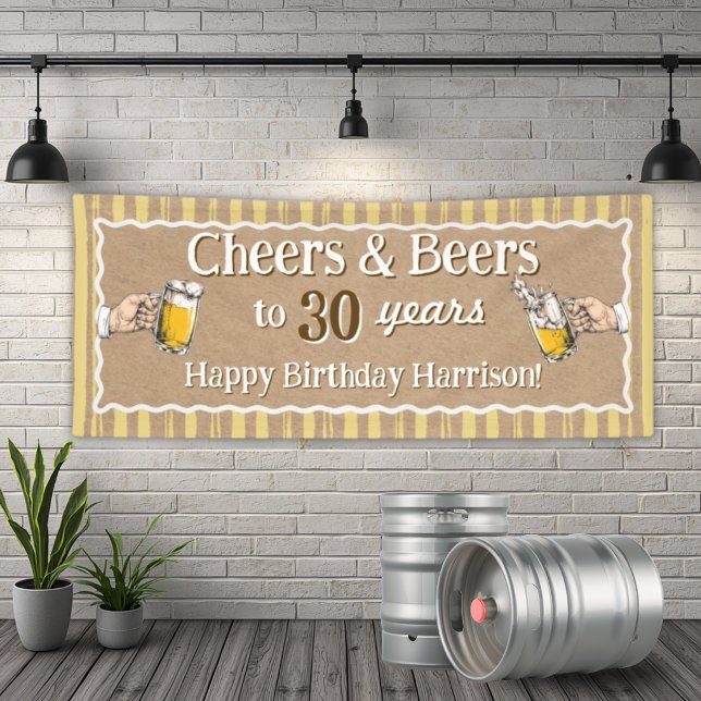 Personalized Cheers & Beers Birthday Banner (Creator Uploaded)