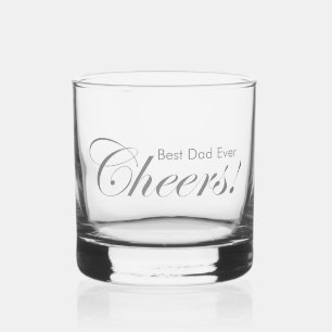 Personalized Cheers! Best Dad Ever Elegant Silver Whiskey Glass