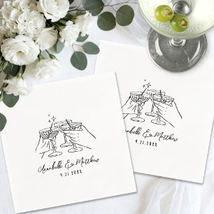 Personalized Cheers Simple Cocktail Wedding Napkin