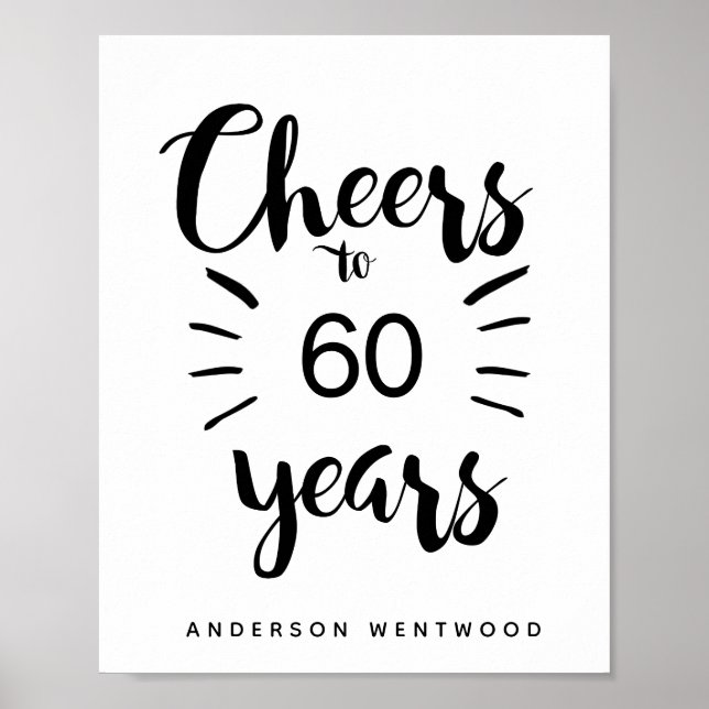 Personalized Cheers to 60 Years Poster (Front)