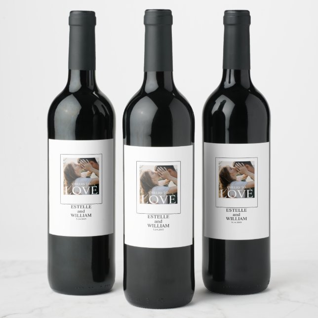 Personalized Cheers To Love  Wine Label (Bottles)