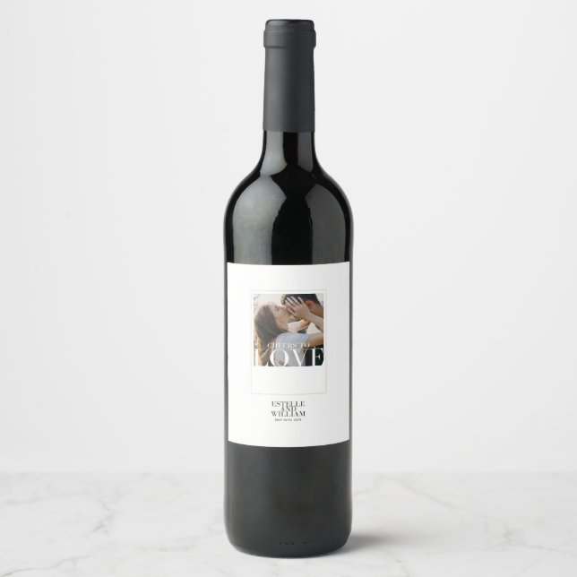 Personalized Cheers To Love  Wine Label (Front)