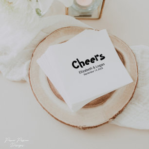 Personalized Cheers Wedding Cocktail Napkin