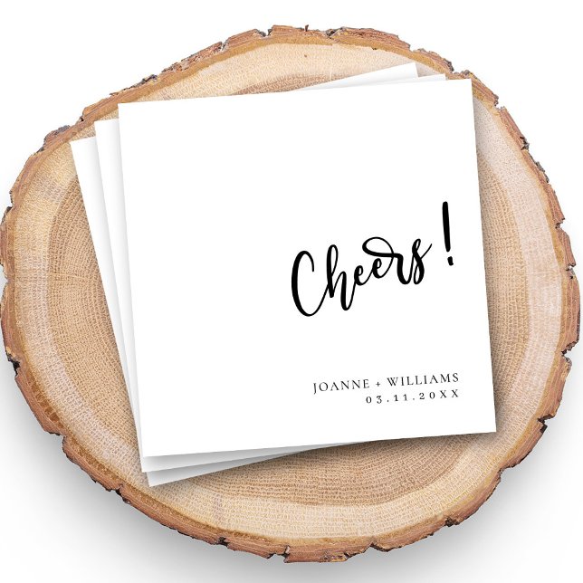 Personalized Cheers Wedding Napkins Custom Decor (Celebrate in Style: Personalized 'Cheers!' Wedding Napkins)