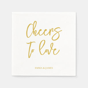 Personalized Cheers Wedding Rustic Hand lettering  Napkin