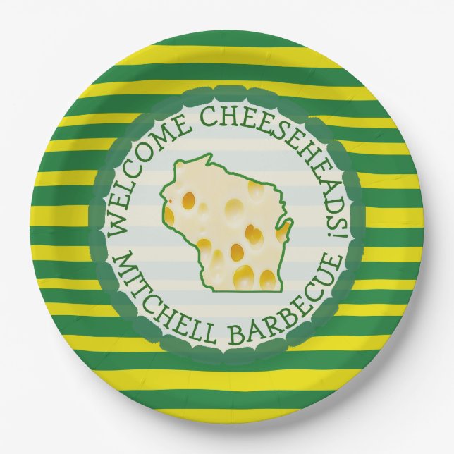 Personalized  Cheese Head Paper Plates (Front)