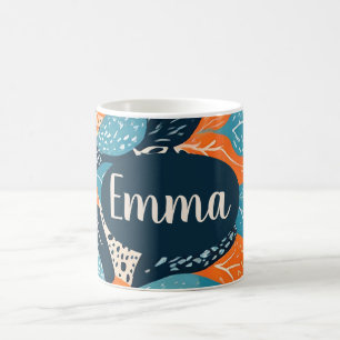 Personalized Cheetah and Abstract Print Coffee Mug