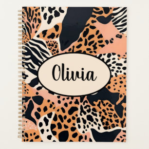 Personalized Cheetah and Zebra Print Planner