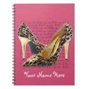 Personalized Cheetah Heels – Stylish Pink Notebook
