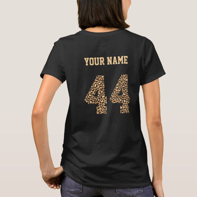 Personalized Cheetah Pattern Number 44 T-Shirt (Back)