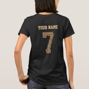 Personalized Cheetah Pattern Number 7 T-Shirt