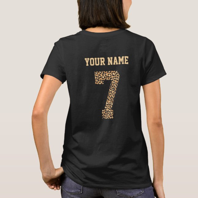 Personalized Cheetah Pattern Number 7 T-Shirt (Back)