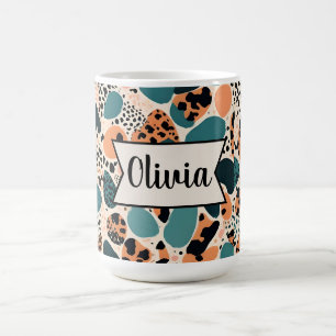 Personalized Cheetah Print Coffee Mug