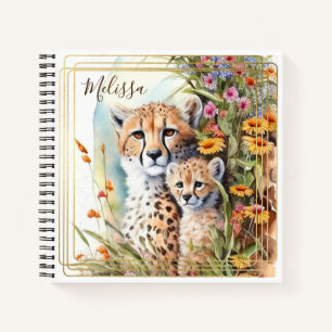 Personalized Cheetah School Office Notebook Gift