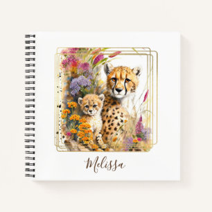 Personalized Cheetah School Office Notebook Gift