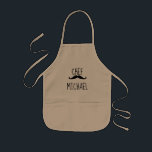 Personalized "Chef" black Moustache, Kids Apron<br><div class="desc">With a black moustache illustration,  this fun custom little "chef" apron is a wonderful gift for your aspiring connoisseur.</div>