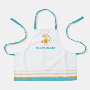 Personalized Chef Cat Baking Apron for Little Chef