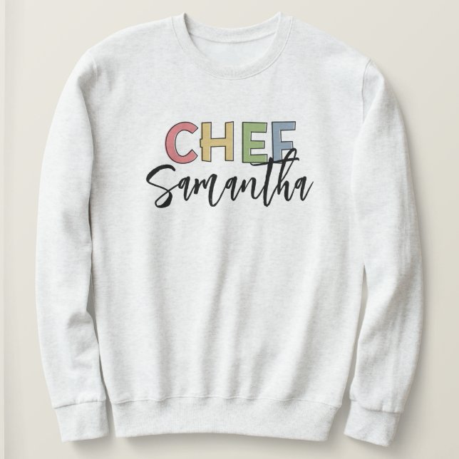 Personalized Chef Colourful Cute Gifts Sweatshirt (Design Front)