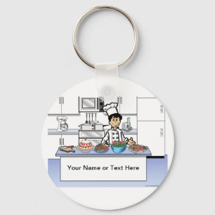 Personalized Chef, Cook - Male Cartoon Keychain