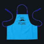 Personalized Chef Moustache Illustration Blue Apron<br><div class="desc">Make cooking even more enjoyable with our Personalized Chef Moustache Illustration Blue Apron. This fun and custom apron feature a charming black moustache illustration, adding a playful touch to your culinary adventures. Designed with aspiring culinary geniuses in mind, this apron is the perfect gift for anyone who loves spending time...</div>