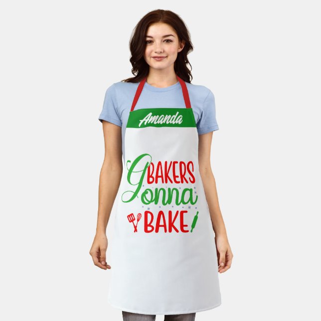 Personalized Chef Name Aprons, Bakers Gonna Bake Apron (Worn)