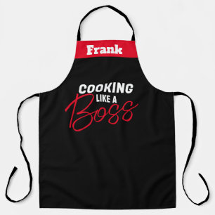 Personalized Chef Name Aprons, Cooking Like a Boss Apron
