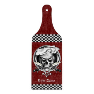 Personalized Chef Skull Cutting Board
