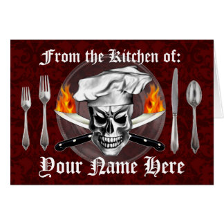 Personalized Chef Skull Recipe Card