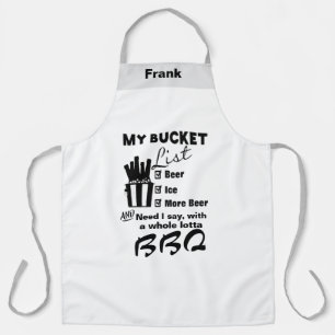 Personalized Chef's Bucket List Beer Lover BBQ  Apron