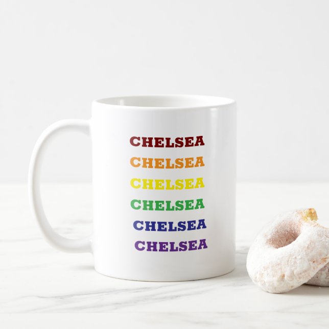 Personalized Chelsea-Themed Template Coffee Mug (With Donut)
