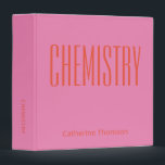Personalized Chemistry Pink Orange School Subject Binder<br><div class="desc">Stay organized with our Personalized Chemistry Pink and Orange School Subject Binder! Featuring a vibrant colour scheme and customizable name and subject fields, this binder is perfect for students who want to add a personal and stylish touch to their school supplies. Keep your notes and assignments neatly in place with...</div>