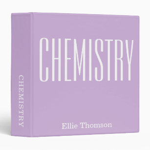 Personalized Chemistry Purple School Subject Binder
