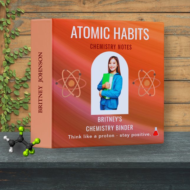  Personalized Chemistry School Folder Photo Name  Binder (Creator Uploaded)