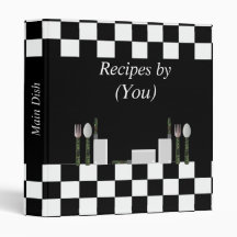 Personalized Chequerboard Black and White Cookbook