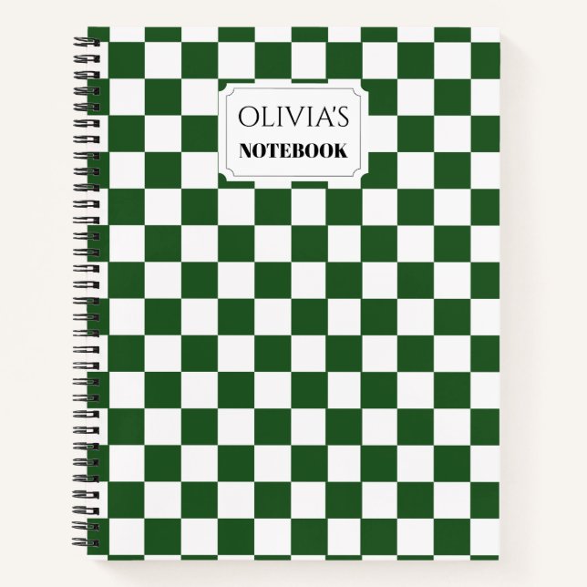 Personalized Chequerboard Notebook (Front)
