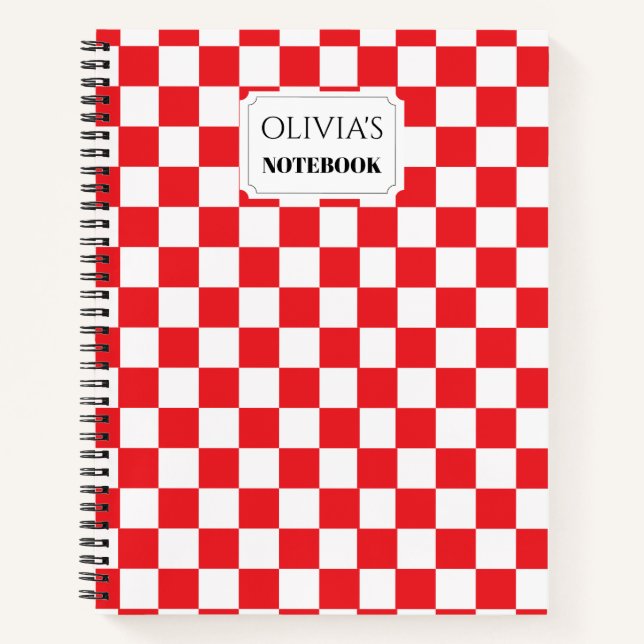 Personalized Chequerboard Notebook (Front)
