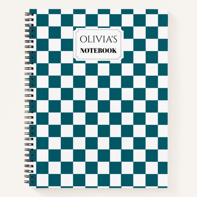 Personalized Chequerboard Notebook (Front)