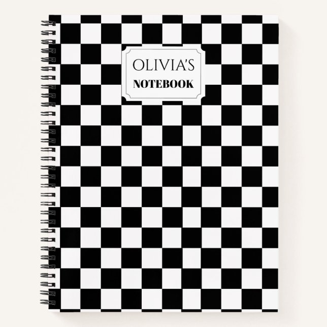 Personalized Chequerboard Notebook (Front)