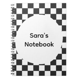 Personalized Chequerboard Spiral Notebook