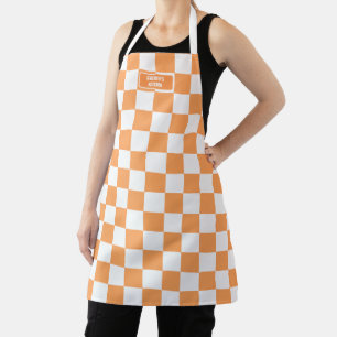 Personalized Chequered Orange Highlighter Apron
