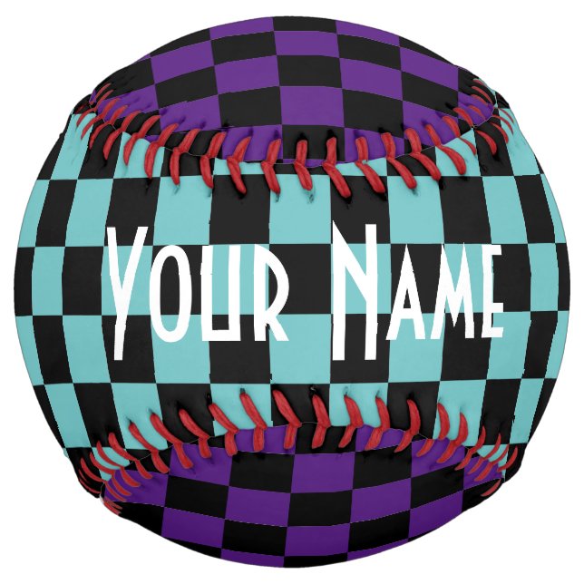 Personalized Chequered Softball by HAMbyWG (Front)