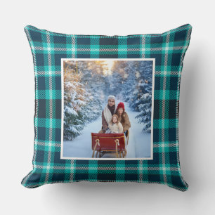 Personalized Cherish the Season Plaid Throw Pillow