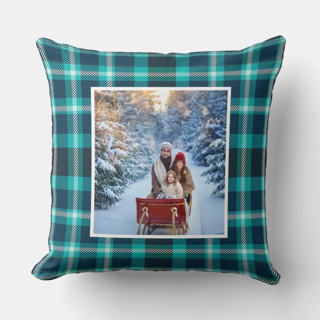  Personalized Cherish the Season Plaid  Throw Pillow (Front)