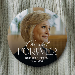 Personalized Cherished Forever Memorial Button