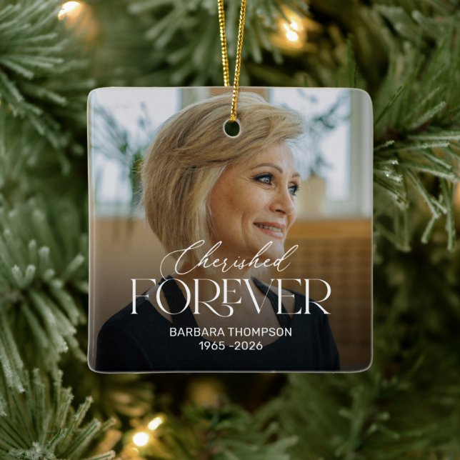 Personalized Cherished Forever Memorial Ornament (Tree)