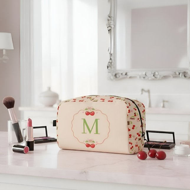 Personalized Cherry and Bow Sweet Aesthetic Name  Dopp Kit (Creator Uploaded)