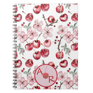 Personalized Cherry Blossom and Monogram Notebook