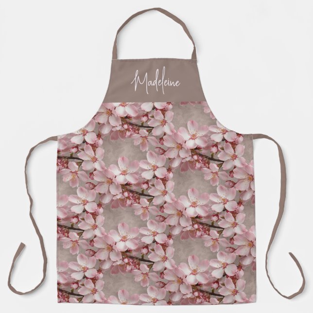 Personalized Cherry Blossom Apron (Front)