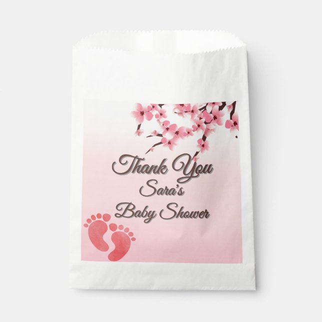  Personalized Cherry Blossom Baby Shower Favour Ba Bag (Front)